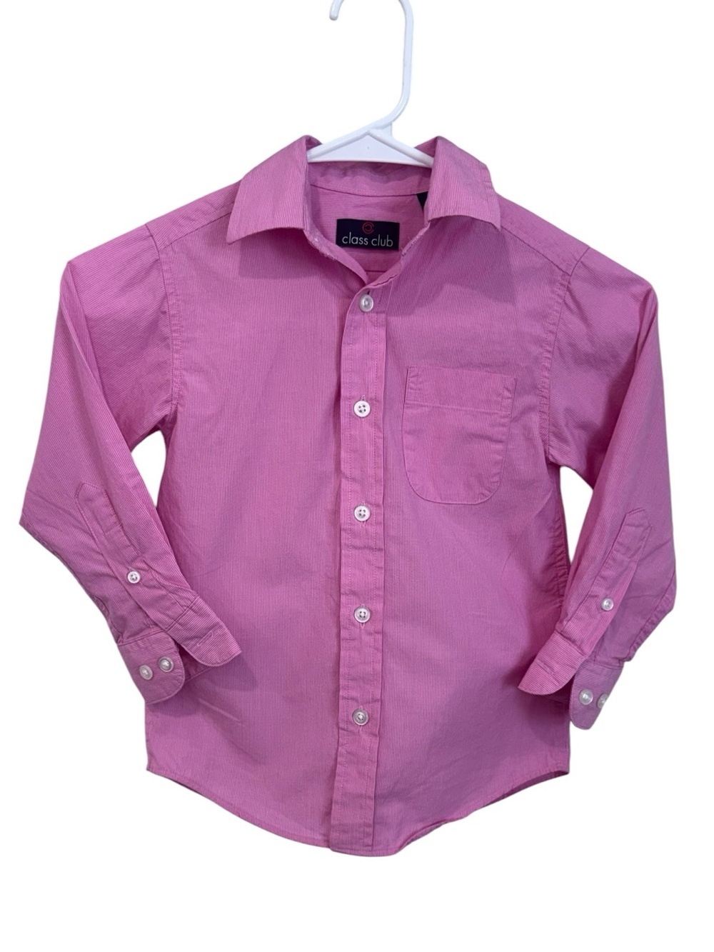 Class Club Pink Striped Button Down Shirt – Size 4/4T
